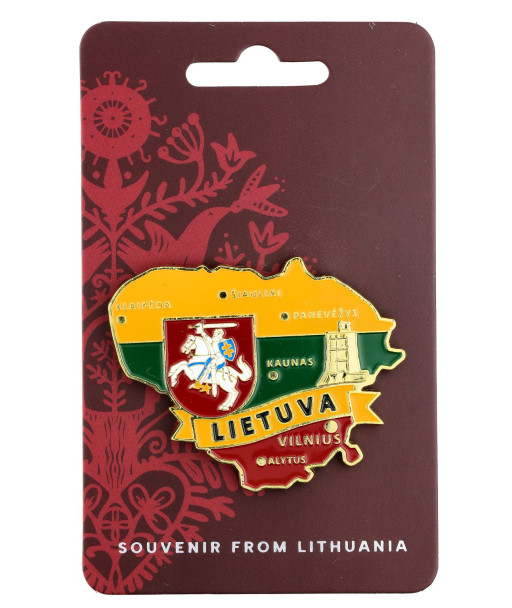 Magnet Lithuania contour with coat of arms